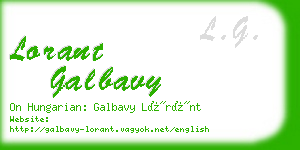 lorant galbavy business card